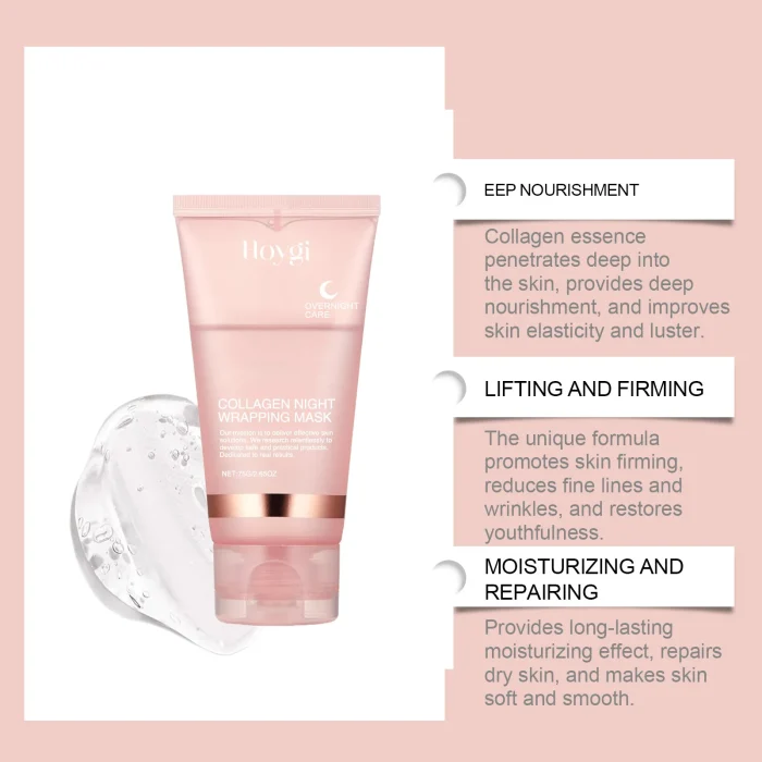Collagen Overnight Wrapping Mask Fade Fine Lines Firming Deep Hydrating Replenishment Shrink Pores Brightening Korean Skin Care - Image 21