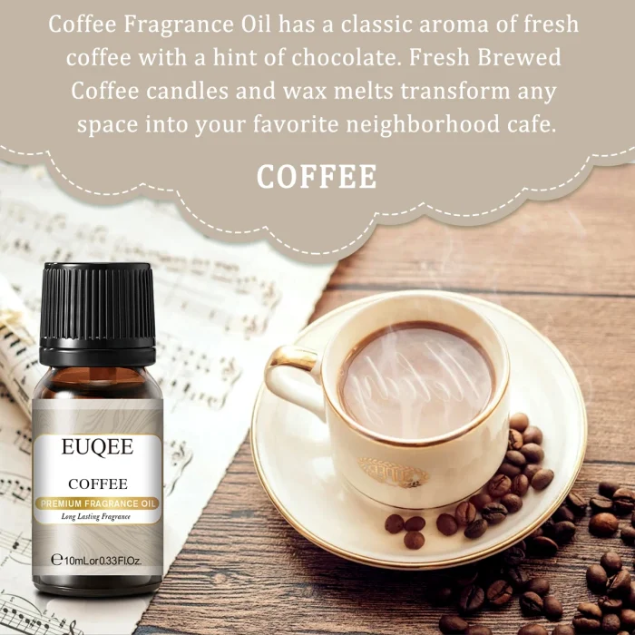EUQEE 10ML Coconut Vanilla Bubble Gum Fragrance Oil For Making Candle, DIY Soap Coffee Cake Cedarwood Premium Aroma Oils - Image 15