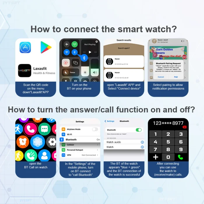 LAXASFIT H9 Smartwatch Dial to Answer Calls Calorie Tracking Heart Rate Blood Oxygen Monitoring Bluetooth Smart Watch - Image 12