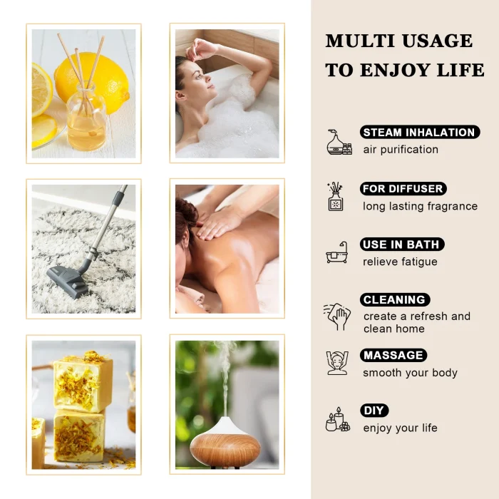 EUQEE 10ml Natural Plant Essential Oil with Dropper For Diffuser Humidifier Lavender Jasmine Eucalyptus Vanilla Essential Oils - Image 44