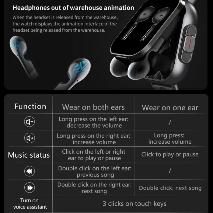 GPS Smart Watch TWS 2-in-1 Headset Bluetooth Call Heart Rate Blood Pressure Health Monitoring Headphones Play Music Smartwatch - Image 6