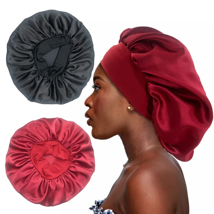 1pc Big Bonnets for Women Hair Care Large Satin Bonnet Silk Bonnet Hair Wrap for Sleeping Sleep Cap With Elastic Soft Band - Image 19
