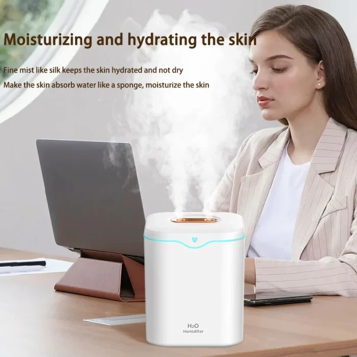 Xiaomi 2000ML USB Air Humidifier Double Spray Port Essential Oil Aromatherapy Humificador Cool Mist Maker Fogger Purify for Home - Image 4