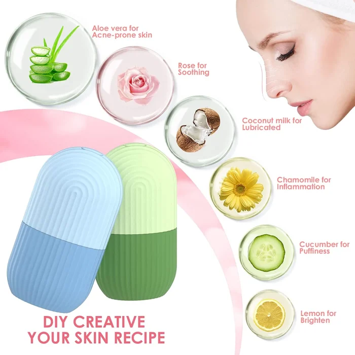 Ice Cube Roller Massager for Face Eyes Naturally Conditioning and Skin Care De-Puff Eye Bags Reusable Massage Silicone Ice Mold - Image 3