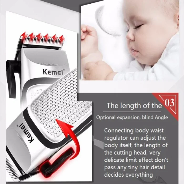 Kemei KM-4639 Electric Clipper Hair Clippers Professional Trimmer Household Low Noise Beard Machine Personal Care Haircut Tool - Image 5