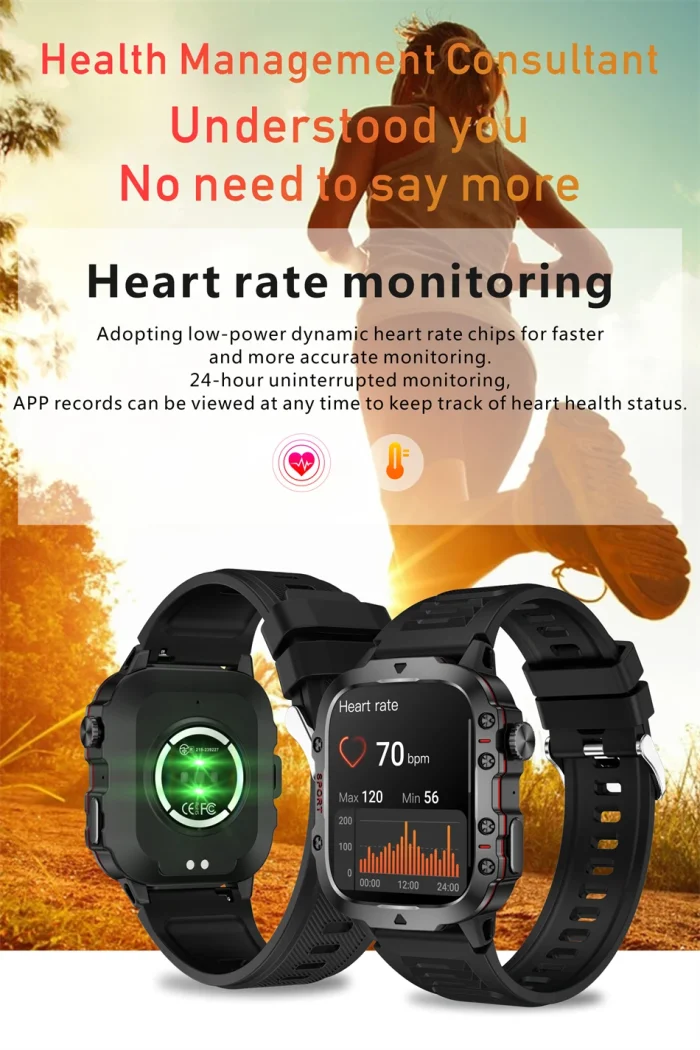 2024 New For Xiaomi Military Smart Watch Men IP68 5ATM Outdoor Sports Fitness Tracker Health Monitor 1.96" BT Call Smartwatch - Image 28