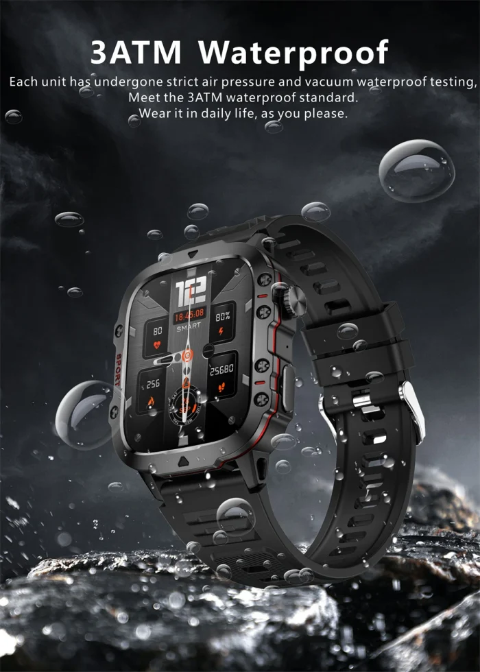 2024 New For Xiaomi Military Smart Watch Men IP68 5ATM Outdoor Sports Fitness Tracker Health Monitor 1.96" BT Call Smartwatch - Image 35