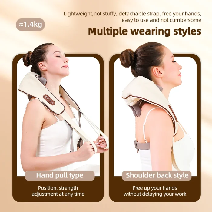20W Wireless Trapezius Massager Neck And Shoulder Kneading Massager Neck And Back Massager Shawl Neck Cervical masajeador - Image 35