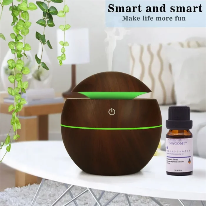 USB Ultrasonic Cool Mist Sprayer Essential Oil Fragrance Mini Home Wood Grain Air Humidifier Electric Air Aroma Diffuser Purifie - Image 15