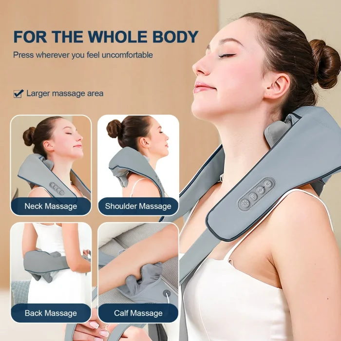 20W Wireless Trapezius Massager Neck And Shoulder Kneading Massager Neck And Back Massager Shawl Neck Cervical masajeador