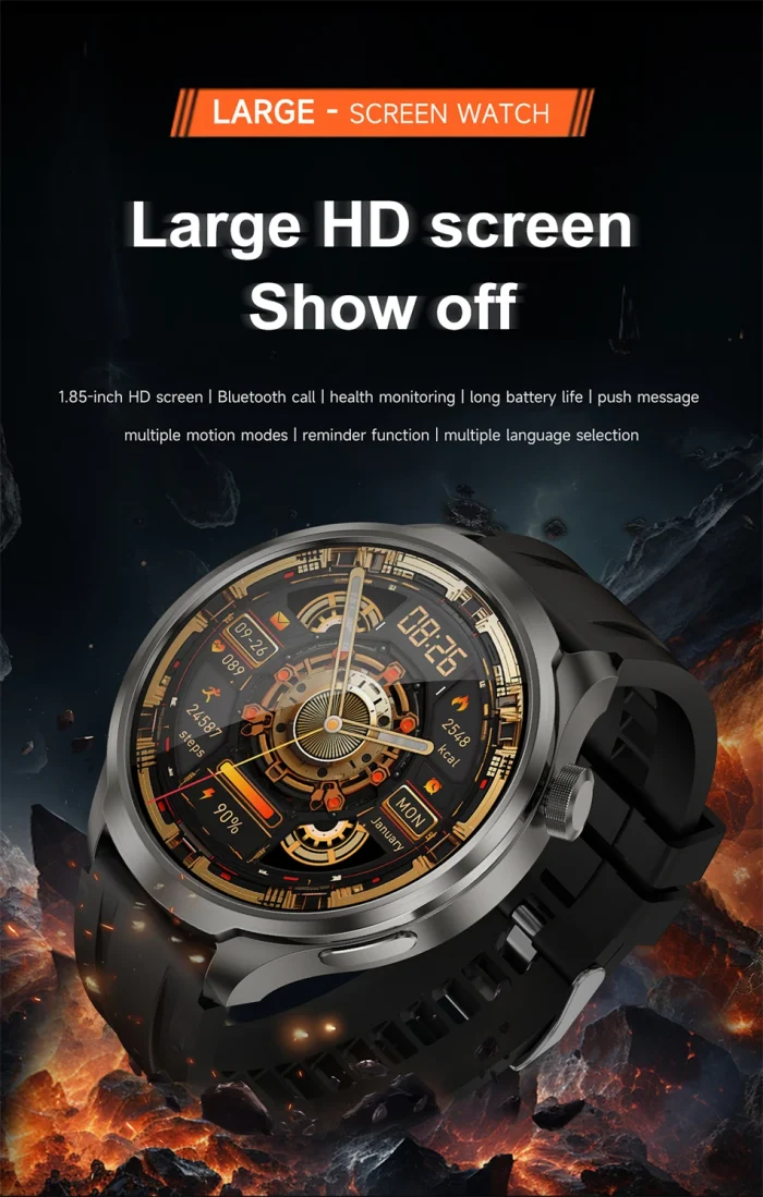 New 1.85"AMOLED HD Smart Watch Men GPS Outdoor Sports Compass Waterproof Watches NFC Health Monitor Bluetooth Call Smartwatch - Image 13