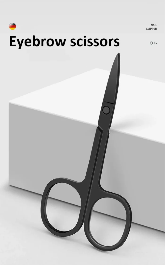 Germany 6 Pcs Portable Luxury Manicure Sets Pedicure Kits Bright Black Nail Clipper Set Personal Care Tools Eyebrow Scissors - Image 19