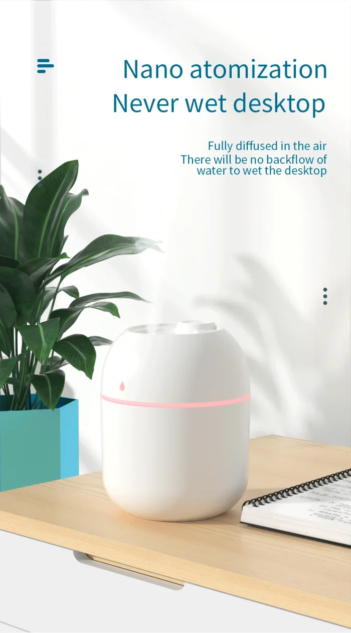 Portable USB Ultrasonic Air Mini Humidifier Essential Oil Diffuser Car Purifier Aroma Anion Mist Maker with LED Lamp Lighting - Image 18