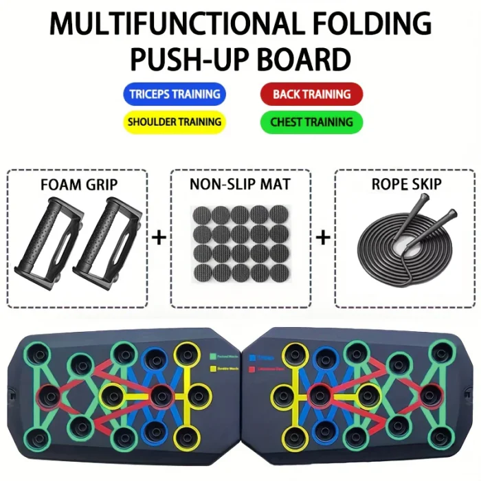 Push-up Board Set Portable Multifunctional Push-up Bar Foldable Fitness Equipment For Chest Abdomen Arms/Back Training - Image 7