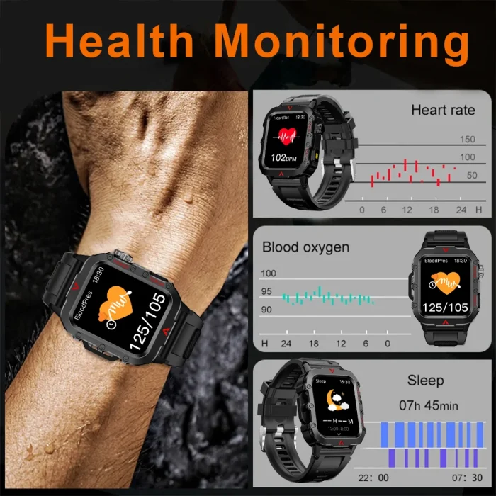 LAXASFIT 2024 New LED Men's Smartwatch Bluetooth Talking Smartwatch Multi Sport Mode Health Monitoring Smart Watch - Image 5