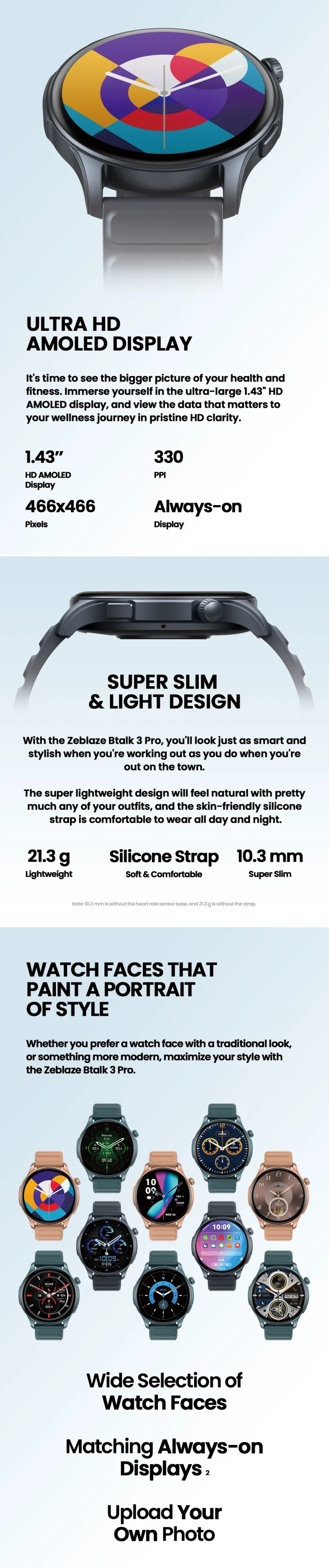 [2024 World Premiere] Zeblaze Btalk 3 Pro Smart Watch AMOLED Display Hi-Fi Bluetooth Phone Calls Health and Fitness Tracking - Image 11