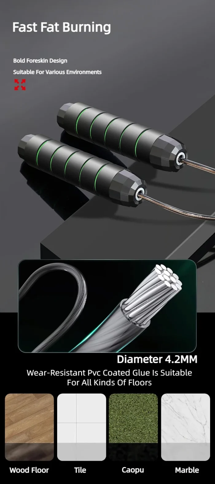 The New Jump Rope Steel Wire Skipping Exercise Adjustable Jumping Fitness Workout Training Home Sport Equipment Tangle-Free - Image 18