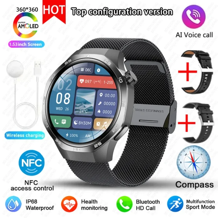 New For Huawei Watch GT5 Pro Smart Watch HD AMOLED Screen NFC GPS Tracker Bluetooth Call Health Waterproof Smartwatch Men Women - Image 12