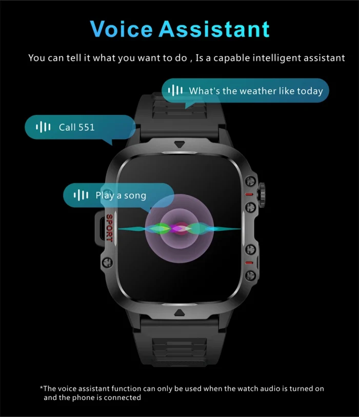 2024 New For Xiaomi Military Smart Watch Men IP68 5ATM Outdoor Sports Fitness Tracker Health Monitor 1.96" BT Call Smartwatch - Image 32