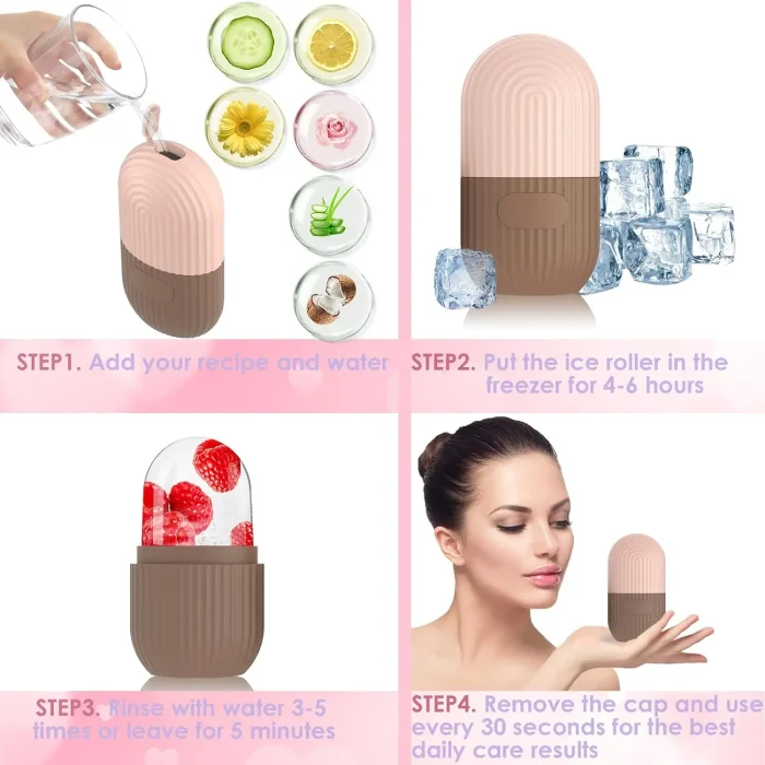 Ice Cube Roller Massager for Face Eyes Naturally Conditioning and Skin Care De-Puff Eye Bags Reusable Massage Silicone Ice Mold - Image 14