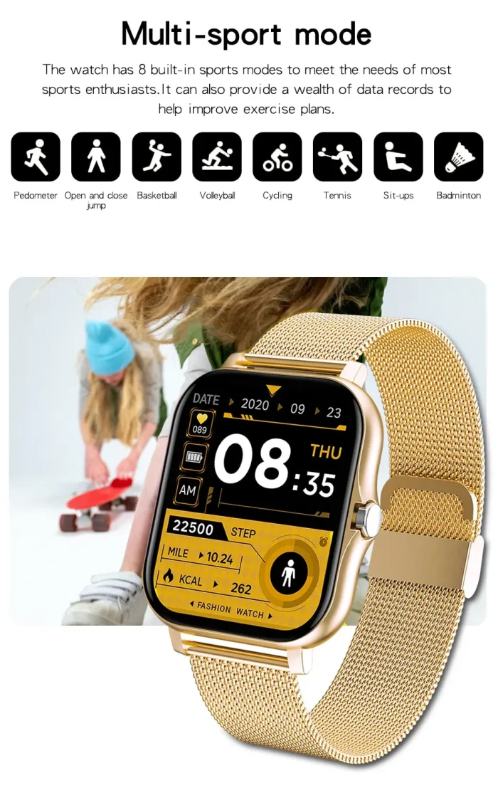 2024 Smart Watch Android Phone 1.44'' Inch Color Screen Bluetooth Call Blood Oxygen/Pressure Monitoring Smart Watch Women Men - Image 18