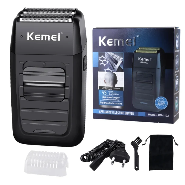 Kemei Rechargeable Cordless Shaver for Men Twin Blade Reciprocating Beard Razor Face Care Multifunction Strong Trimmer KM-1102 - Image 7