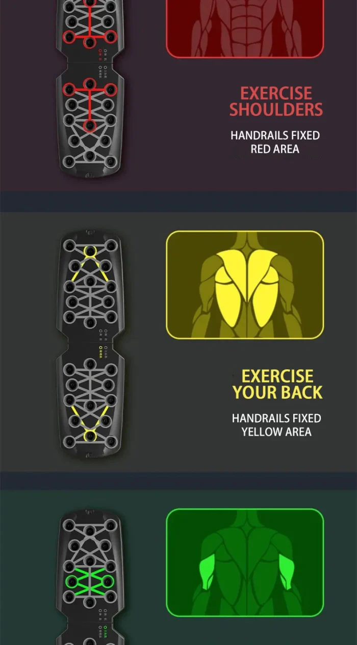Portable Multifunctional Push-up Board Set With Handles Foldable Fitness Equipment For Chest Abdomen Arms And Back Training - Image 14