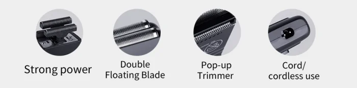 Kemei Rechargeable Cordless Shaver for Men Twin Blade Reciprocating Beard Razor Face Care Multifunction Strong Trimmer KM-1102 - Image 10