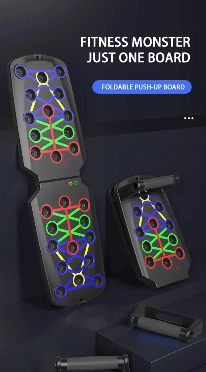 Portable Multifunctional Push-up Board Set With Handles Foldable Fitness Equipment For Chest Abdomen Arms And Back Training - Image 9