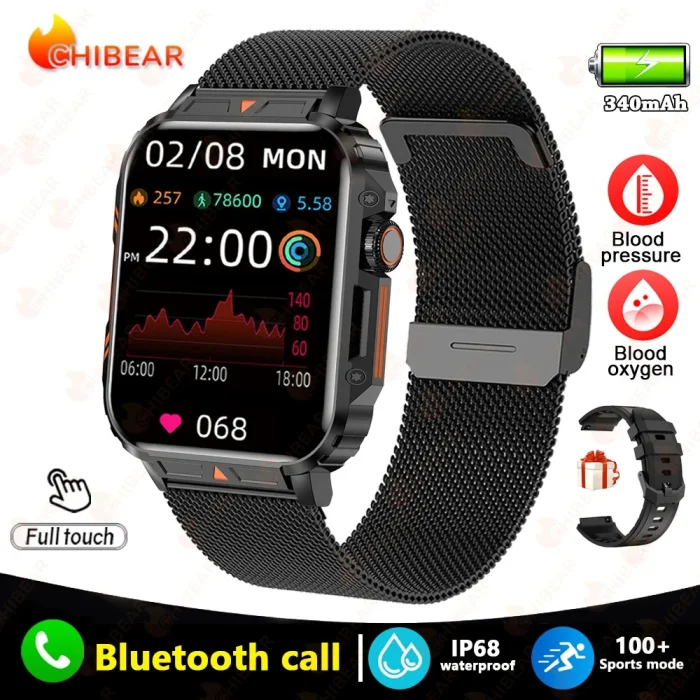 2024 New Smart Watch Men 1.95 Inches Bluetooth Call IP68 Waterproof Sport Mode Health monitoring Smartwatches For Huawei Xiaomi - Image 8