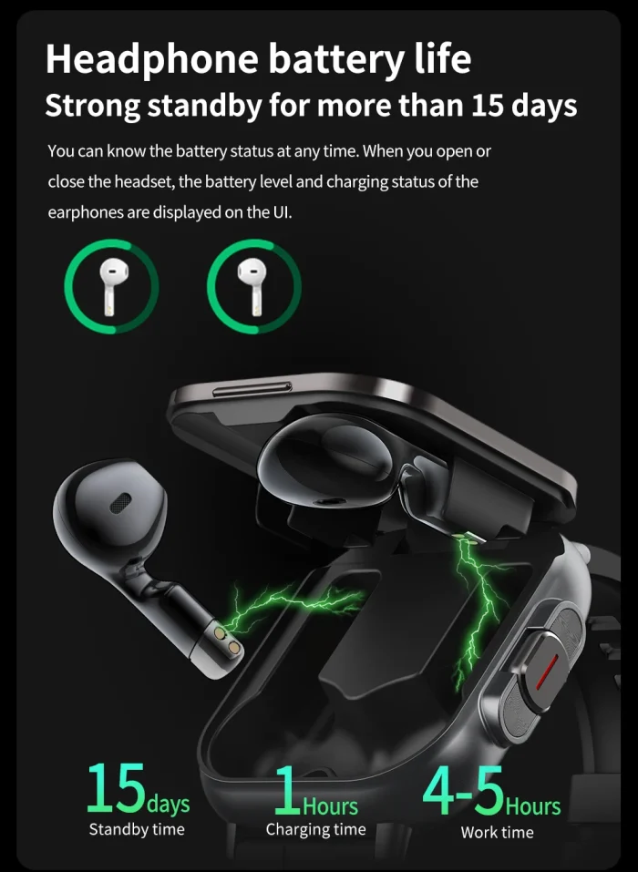 GPS Smart Watch TWS 2-in-1 Headset Bluetooth Call Heart Rate Blood Pressure Health Monitoring Headphones Play Music Smartwatch - Image 27
