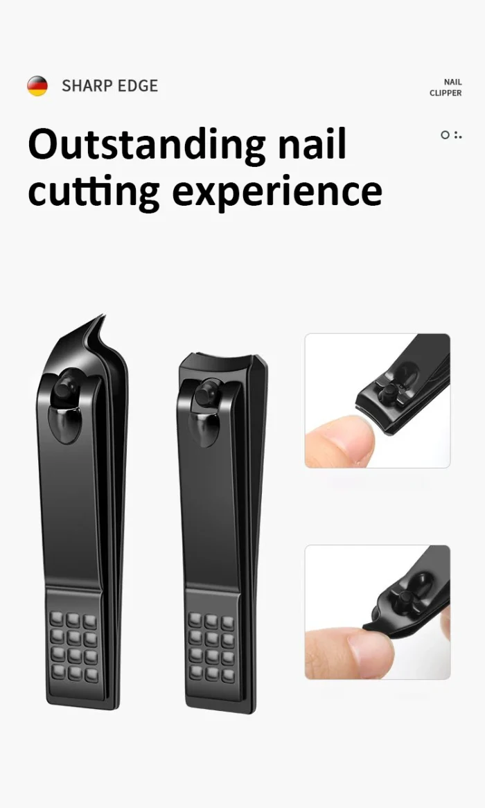 Germany 6 Pcs Portable Luxury Manicure Sets Pedicure Kits Bright Black Nail Clipper Set Personal Care Tools Eyebrow Scissors - Image 12