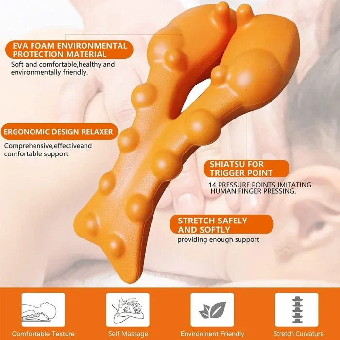 Neck and Shoulder Relaxer with Upper Back Massage Point, Cervical Traction Device Neck Stretcher for TMJ Pain Relief and Spine - Image 3