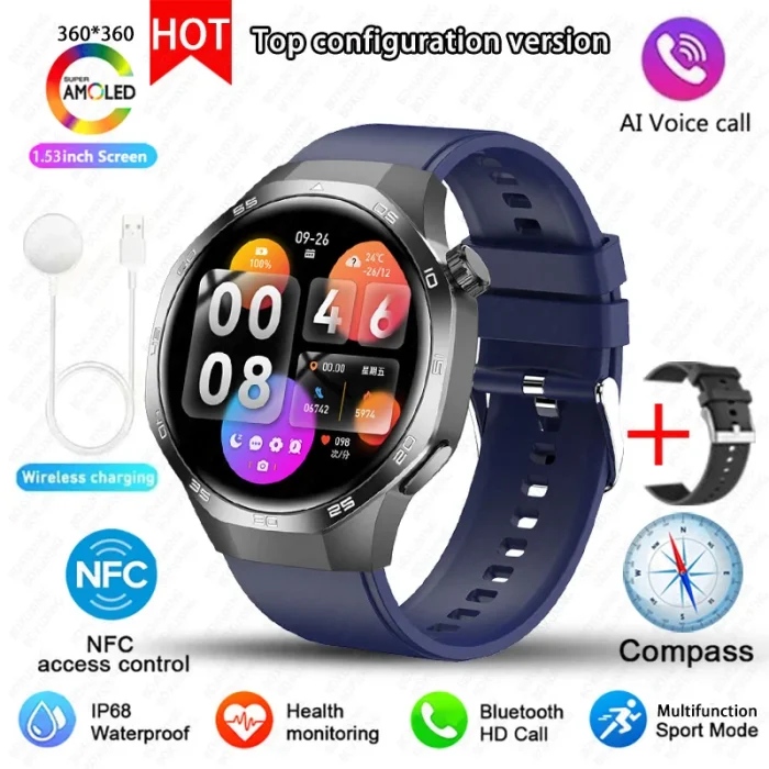 New For Huawei Watch GT5 Pro Smart Watch HD AMOLED Screen NFC GPS Tracker Bluetooth Call Health Waterproof Smartwatch Men Women - Image 18
