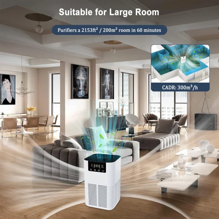 Air Purifier Smoke Odor Negative Ion Generator with Aromatherapy Air Cleaner for Household HEPA Filter Efficient Purifying Air - Image 11