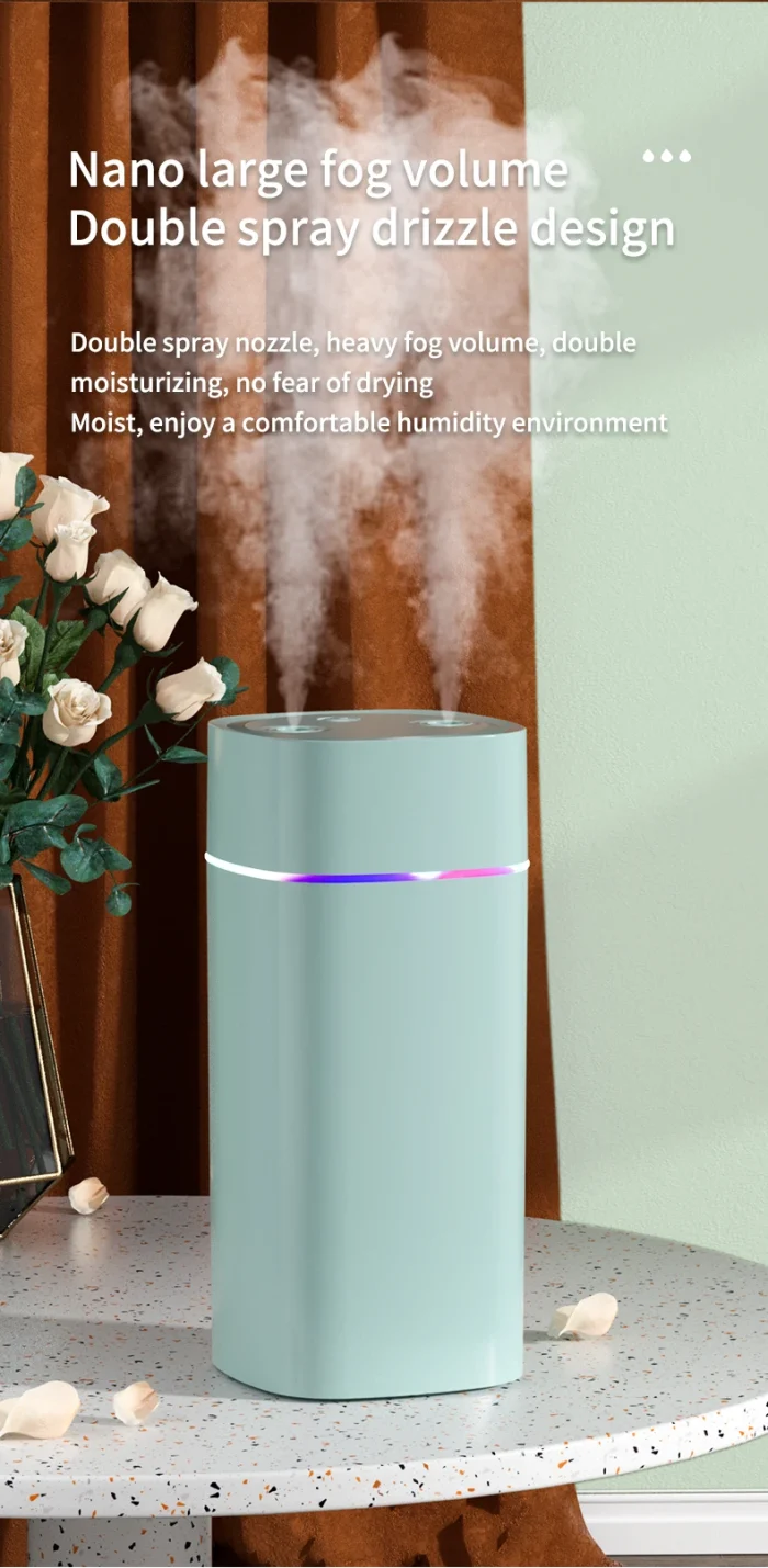 USB Air Humidifier Double Spray Port Essential Oil 600ml Aromatherapy Humificador Cool Mist Maker Fogger Purify for Home Office - Image 14