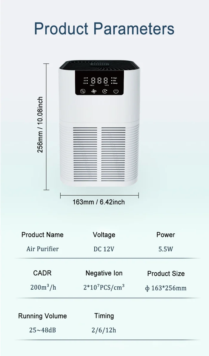 Air Purifier Smoke Odor Negative Ion Generator with Aromatherapy Air Cleaner for Household HEPA Filter Efficient Purifying Air - Image 18