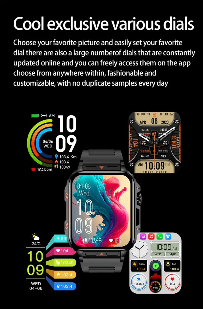 2024 New Smart Watch Men 1.95 Inches Bluetooth Call IP68 Waterproof Sport Mode Health monitoring Smartwatches For Huawei Xiaomi - Image 27