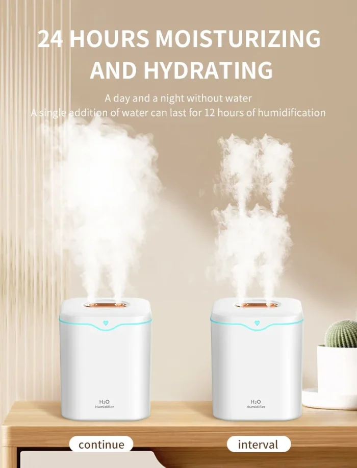 Xiaomi 2000ML USB Air Humidifier Double Spray Port Essential Oil Aromatherapy Humificador Cool Mist Maker Fogger Purify for Home - Image 18