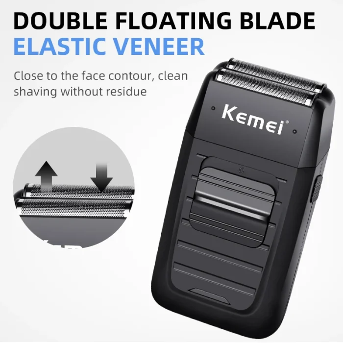 Kemei Rechargeable Cordless Shaver for Men Twin Blade Reciprocating Beard Razor Face Care Multifunction Strong Trimmer KM-1102 - Image 4