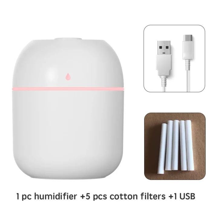 Portable USB Ultrasonic Air Mini Humidifier Essential Oil Diffuser Car Purifier Aroma Anion Mist Maker with LED Lamp Lighting - Image 7