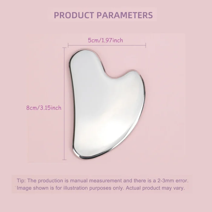 1pc Gua Sha Facial Tool Stainless Steel GuaSha Massage Tool Natural Universal Facial Silver Metal Gua Sha Board Beauty Skin Care - Image 6