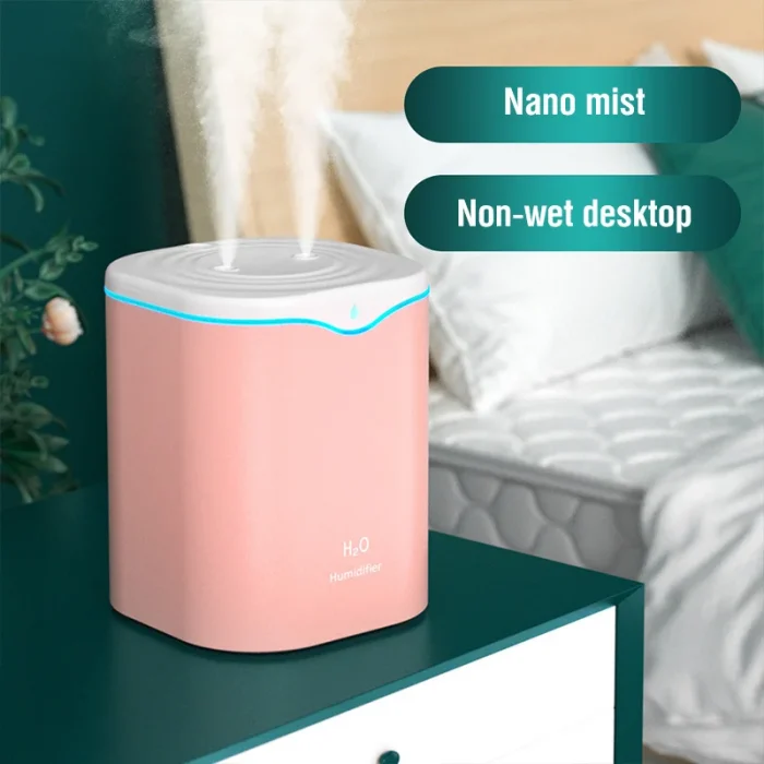 2000ML USB Air Humidifier Double Spray Port Essential Oil Aromatherapy Humificador Cool Mist Maker Fogger Purify for Home Office - Image 6