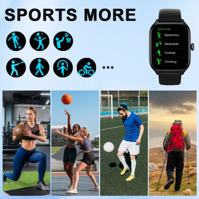 LAXASFIT H9 Smartwatch Dial to Answer Calls Calorie Tracking Heart Rate Blood Oxygen Monitoring Bluetooth Smart Watch - Image 5