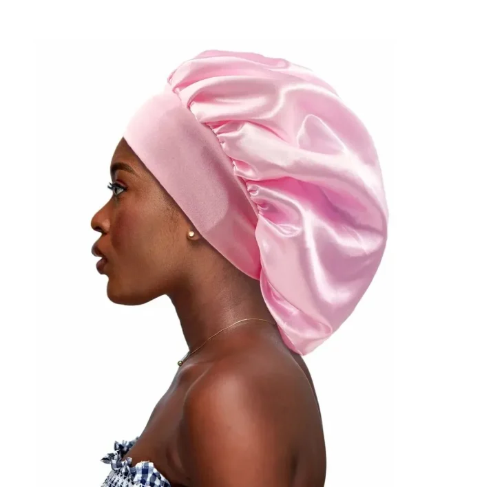 1pc Big Bonnets for Women Hair Care Large Satin Bonnet Silk Bonnet Hair Wrap for Sleeping Sleep Cap With Elastic Soft Band - Image 8