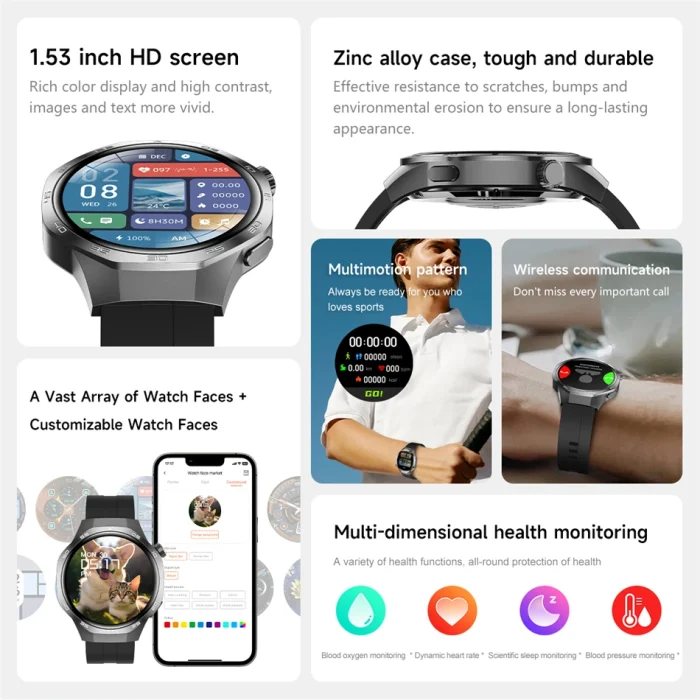 New For Huawei Watch GT5 Pro Smart Watch HD AMOLED Screen NFC GPS Tracker Bluetooth Call Health Waterproof Smartwatch Men Women - Image 20