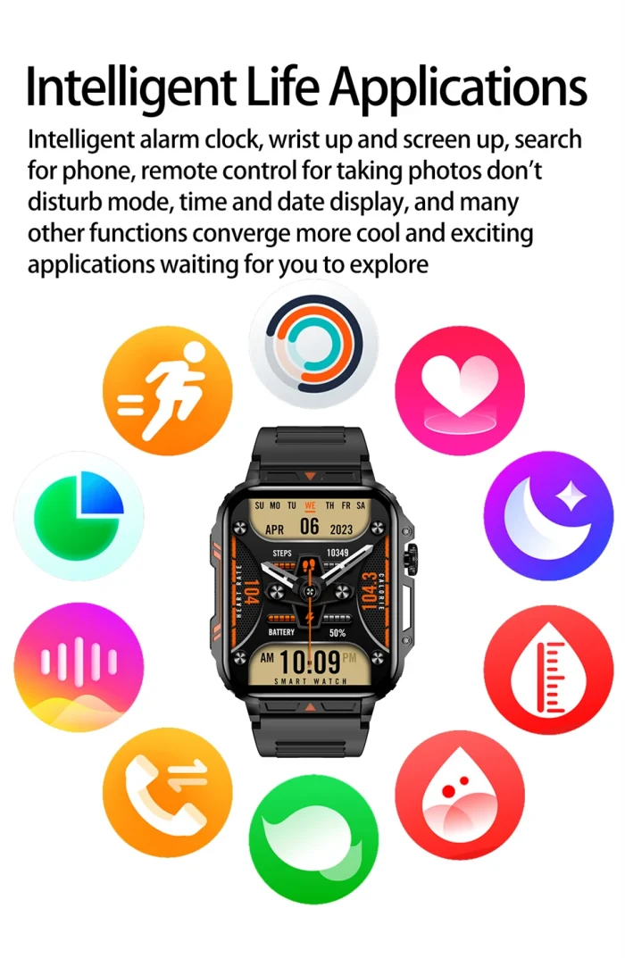 2024 New Smart Watch Men 1.95 Inches Bluetooth Call IP68 Waterproof Sport Mode Health monitoring Smartwatches For Huawei Xiaomi - Image 32