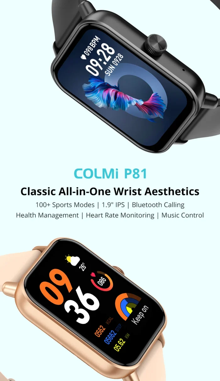 COLMI P81 Voice Calling Smart Watch Ultra 1.9 inch Screen 24H Health Monitor 100+ Sports Modes, Bluetooth Smartwatch Men Women - Image 11