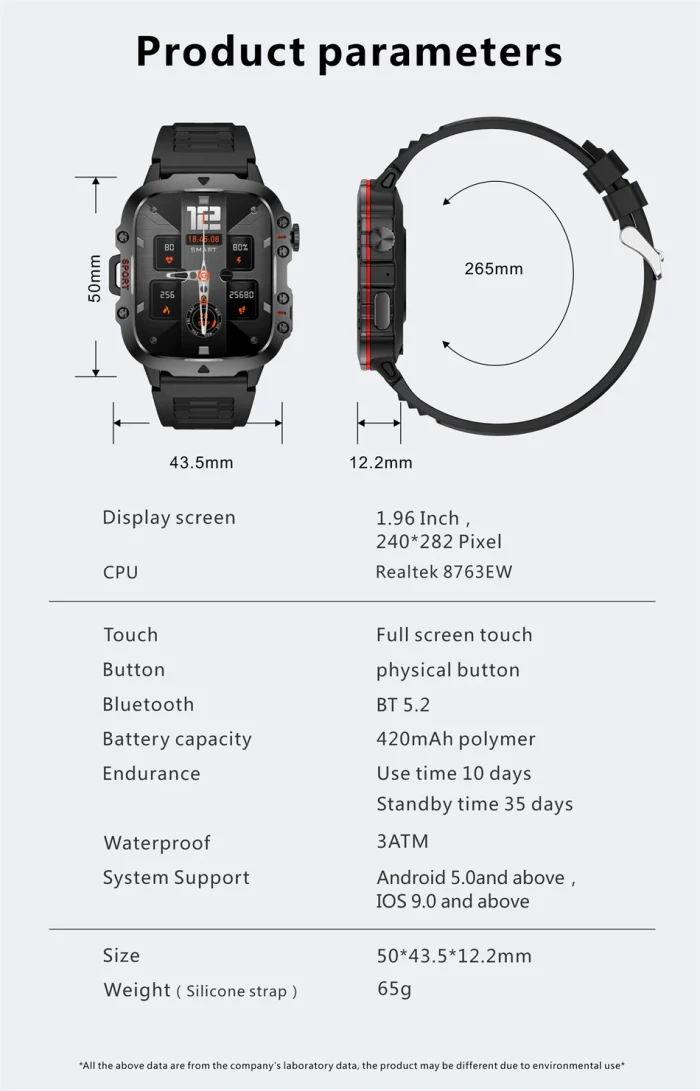 2024 New For Xiaomi Military Smart Watch Men IP68 5ATM Outdoor Sports Fitness Tracker Health Monitor 1.96" BT Call Smartwatch - Image 38