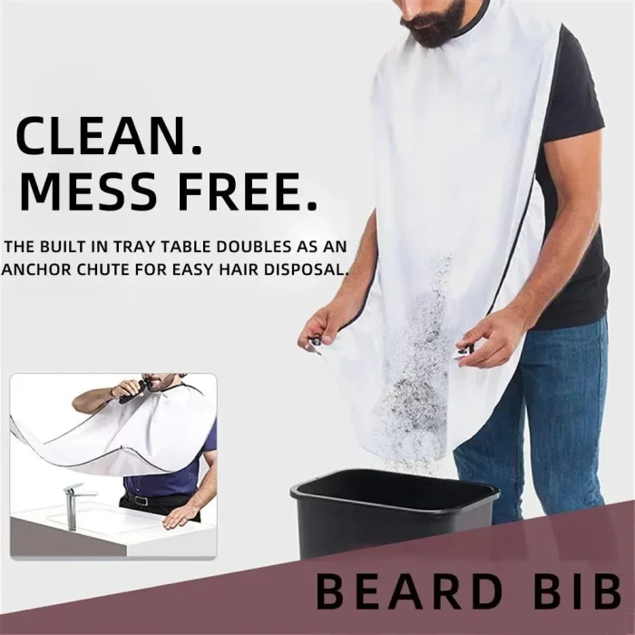 Male Shaving Apron Beard Catcher Cape Care Bib Face Shaved Hair Adult Bibs Shaver Cleaning Hairdresser for Man Clean Apron Gift - Image 2